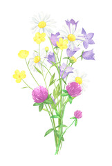 Watercolor Wildflowers Bouquet