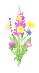Watercolor Wildflowers Bouquet