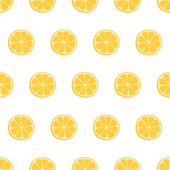 Hand drawn seamless pattern with lemon slice.