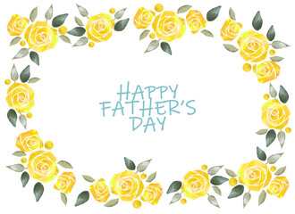 父の日カード　黄色の薔薇のデコレーション