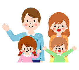 家族　親子　上半身