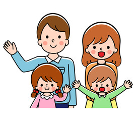 家族　親子　上半身