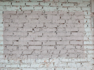 A brick wall with a drawn square.Texture White brick old