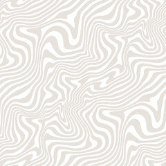 Vector seamless pattern. Abstract texture with thin grey wavy stripes. Creative distorted background. Decorative subtle liquid print. Can be used as swatch for illustrator.