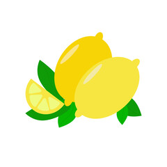 vector illustration in flat style juicy lemons