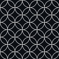Fototapeta premium Seamless vector pattern with circles, ovals, shapes, lines. Minimalistic design
