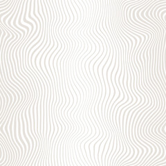 Vector seamless pattern. Abstract texture with thin grey wavy stripes. Creative distorted background. Decorative subtle liquid print. Can be used as swatch for illustrator.