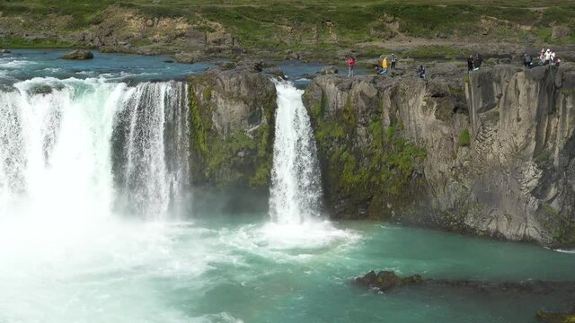 Iceland. Scenic waterfall on a sunny day.