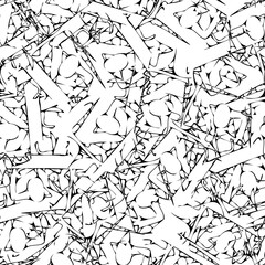 Seamless black and white abstract pattern. Grunge background monochrome repeating