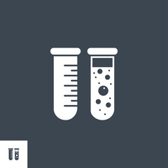 Test Tube related vector glyph icon. Isolated on black background. Vector illustration.