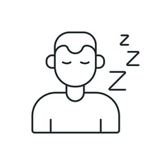 Healthy sleep linear icon. Health and training. Sport lifestyle. Thin line customizable illustration. Contour symbol. Vector isolated outline drawing. Editable stroke