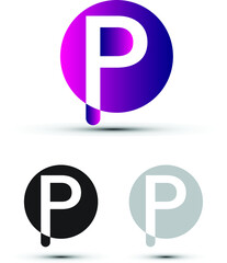 p latter logo design template