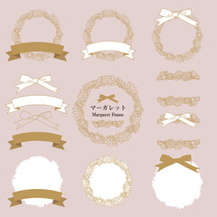 マーガレット　フレーム　花　フレーム　枠　素材　植物