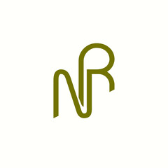 letter NR. vector logo monogram alphabet minimalist design