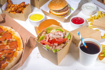 Delivery food, fast-food background