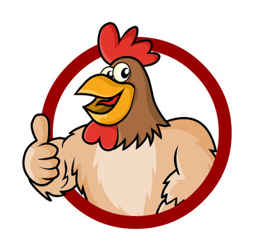 Chicken logo cartoon rooster