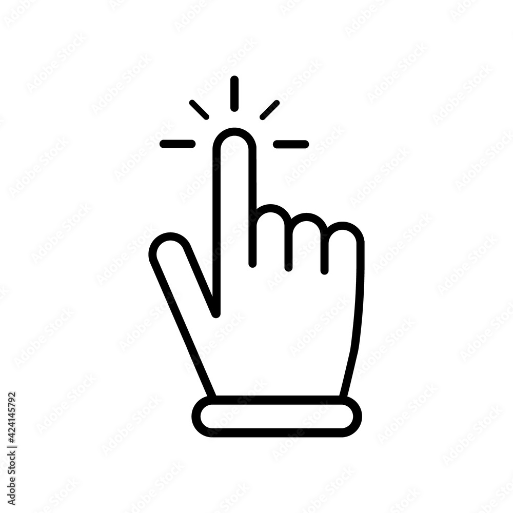 Poster pointer cursor сomputer mouse icon. pointing hand. click cursor. vector illustration.