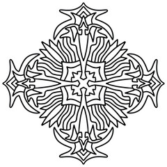 Mandala tile ornament. Coloring book page.