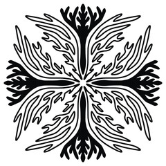 Mandala tile ornament. Coloring book page.