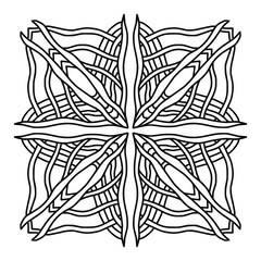 Mandala tile ornament. Coloring book page.