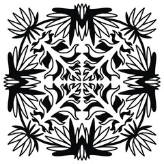 Fototapeta premium Mandala tile ornament. Coloring book page.