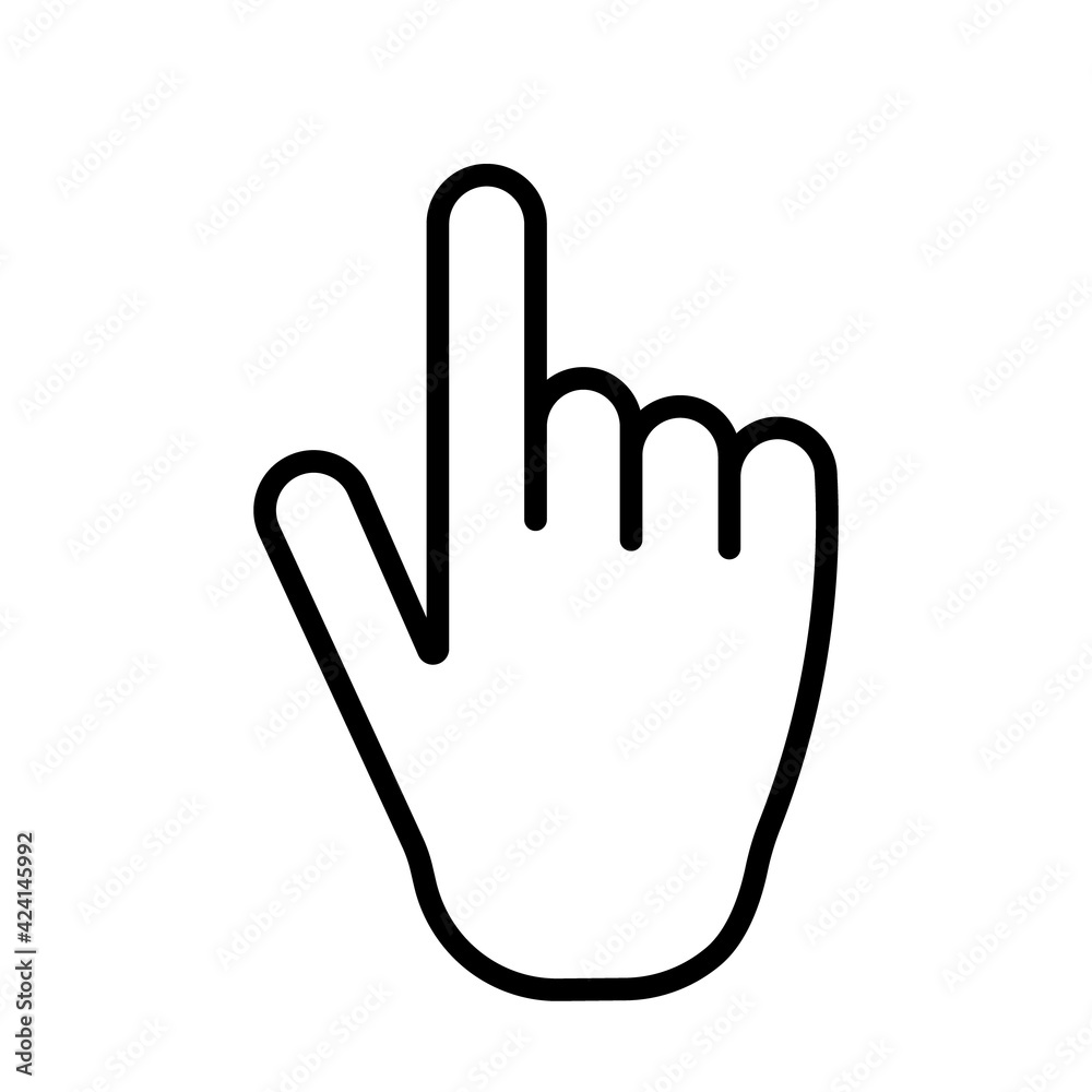 Poster pointer cursor сomputer mouse icon. pointing hand. click cursor. vector illustration.