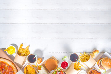 Delivery food, fast-food background