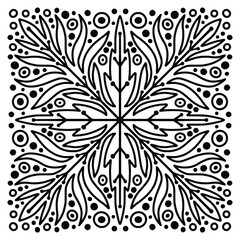 black and white spiritual mandala