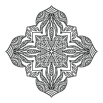 Creativity Mandala design. Detailed bohemian hand drawn mandala pattern for carpet or bandana