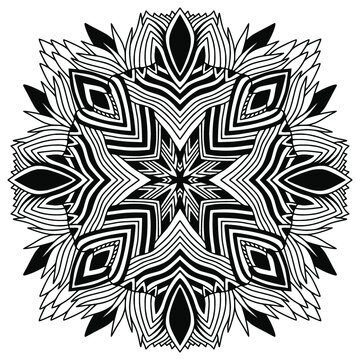 Creativity Mandala design. Detailed bohemian hand drawn mandala pattern for carpet or bandana.