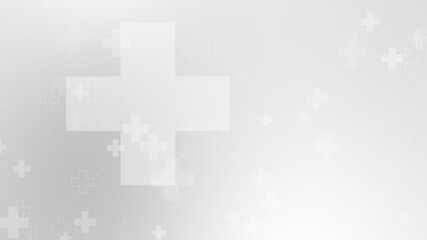 Abstract medical white gray cross pattern background.