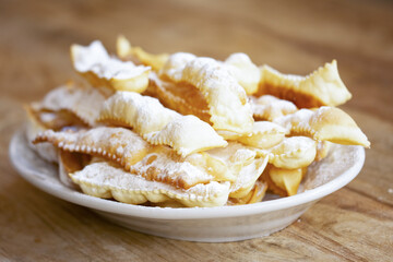 traditional carnival sweet called chiacchiere