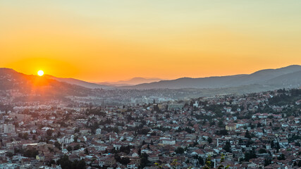 sunset above the Sarajevo