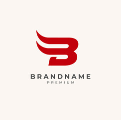 Initial B Horn Logo, Red letter B with horn Combination, usable for business and brand logos, flat design logo template, vector illustration