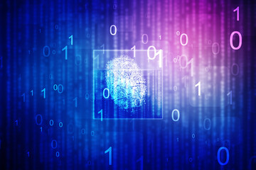 Fingerprint Scanning Technology Concept 2d Illustration