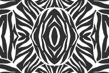 Seamless Zebra Repeat. Abstract Animal Design. Watercolor Jungle Print. White Cheetah Ornament. Gray Zebra Lines. Fashion African Texture. Watercolor Wild Fur. Seamless Zebra Pattern.