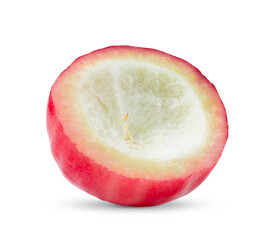 hlaf rose apple isolated on white