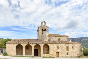 Fototapeta na wymiar Church of San Miguel de Valdenoceda in Valdivielso, Burgos, Castilla y Leon, Spain