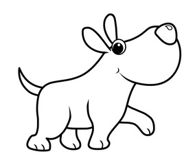 Cartoon dog walking coloring page