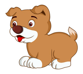 Cartoon puppy sitting vector illustration