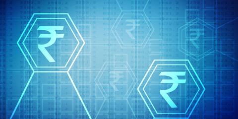Rupee currency . 2D rendering illustration
