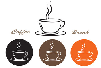 Coffee cup icon. Vector illustration on white background.