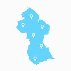 Guyana Simple Map With Map Icons