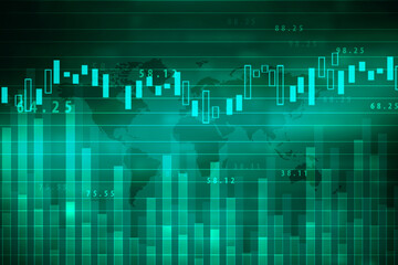 2d rendering Stock market online business concept. business Graph 