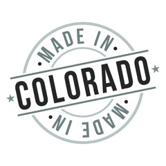 Made in Colorado Stamp Logo Icon Symbol Design. Seal National Product Badge vector.