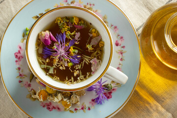 herbal tea made from various flowers