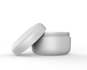 Blank cosmetic cream and gel jar for branding and mockup, 3d render illustration. 