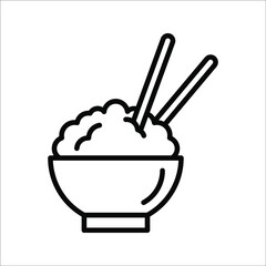 Rice icon,vector illustration. Flat design style. vector rice icon illustration isolated on White background, color editable