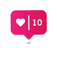 Like icons. Thumbs up and heart, social media icon. Social media notification icon template. Social network app icon illustration