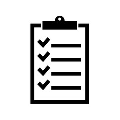 Checklist icon, logo isolated on white background